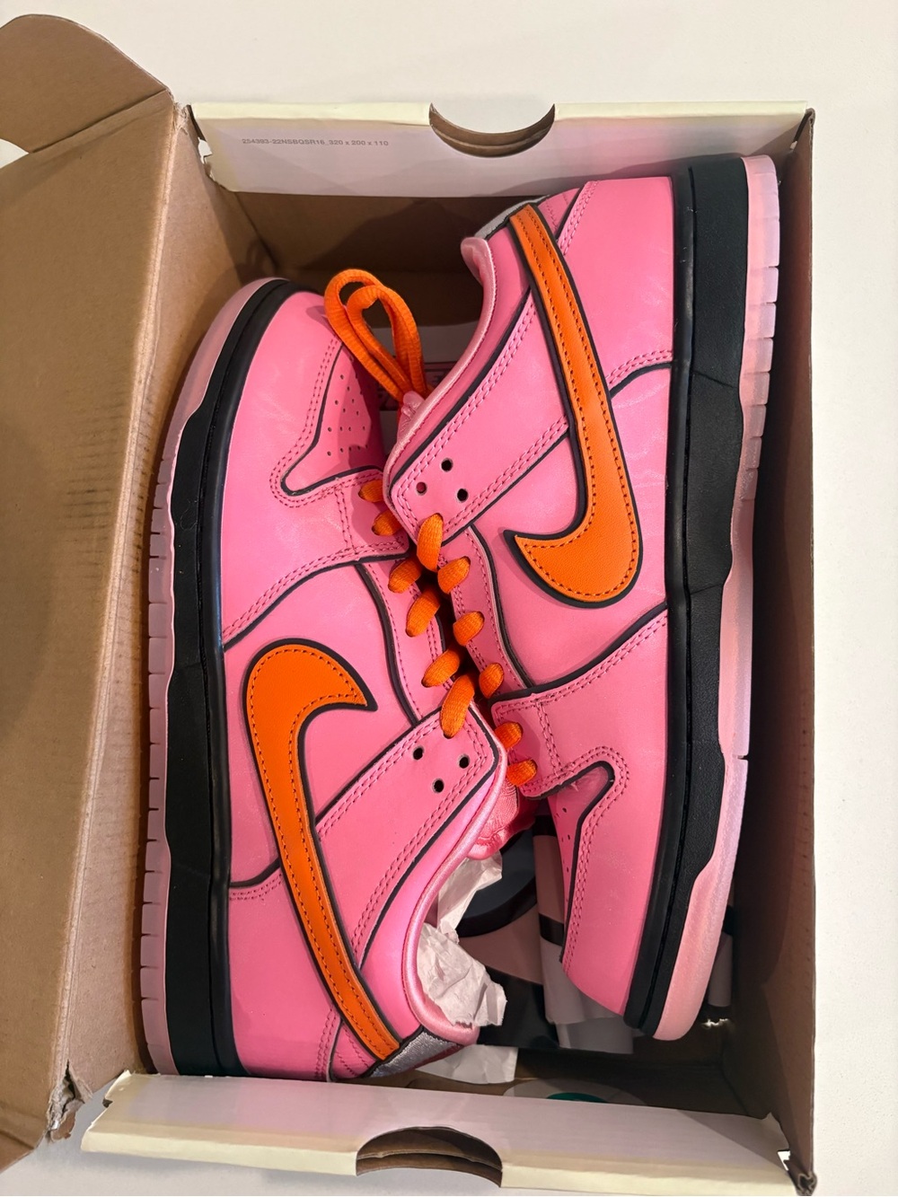 Nike Pink and Orange Dunks Powder Puff - Picture 3 of 4